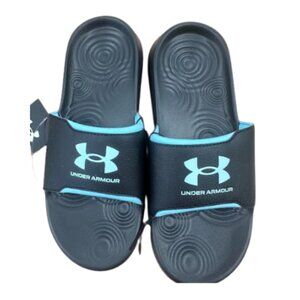 Women's Under Armour Black/Baby Blue Ignite Select Slides